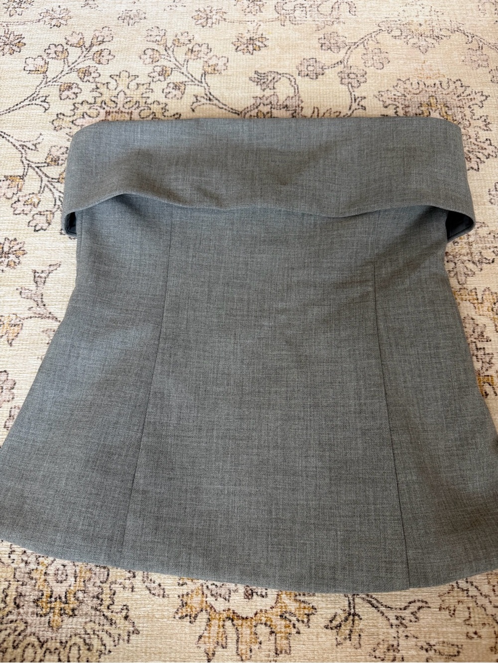 Babaton Slate Gray Strapless Fold-Over Bustier Top